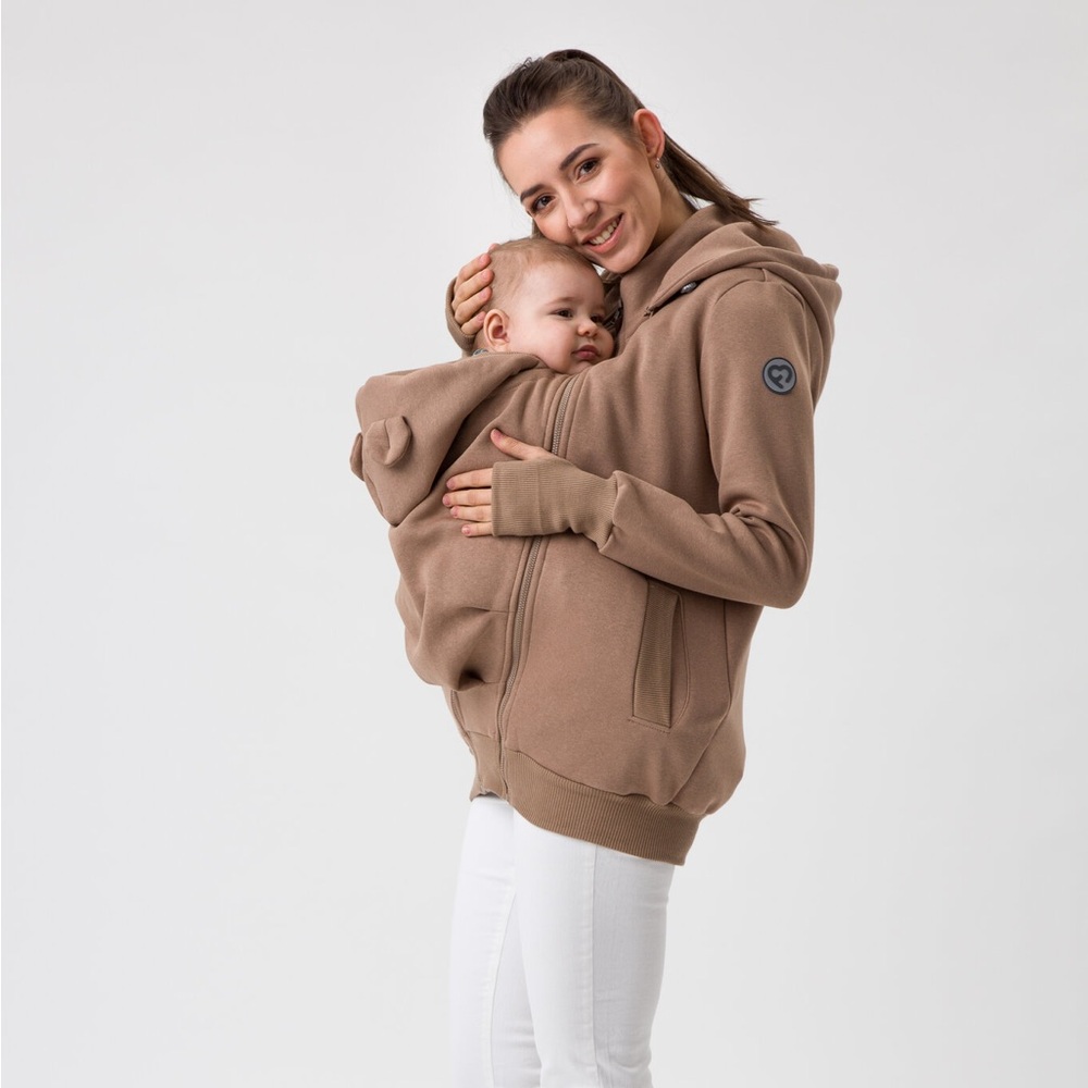Fun2BeMum Brown Babywearing Sweatshirt Hoodie size Small - Brand NEW With Tags